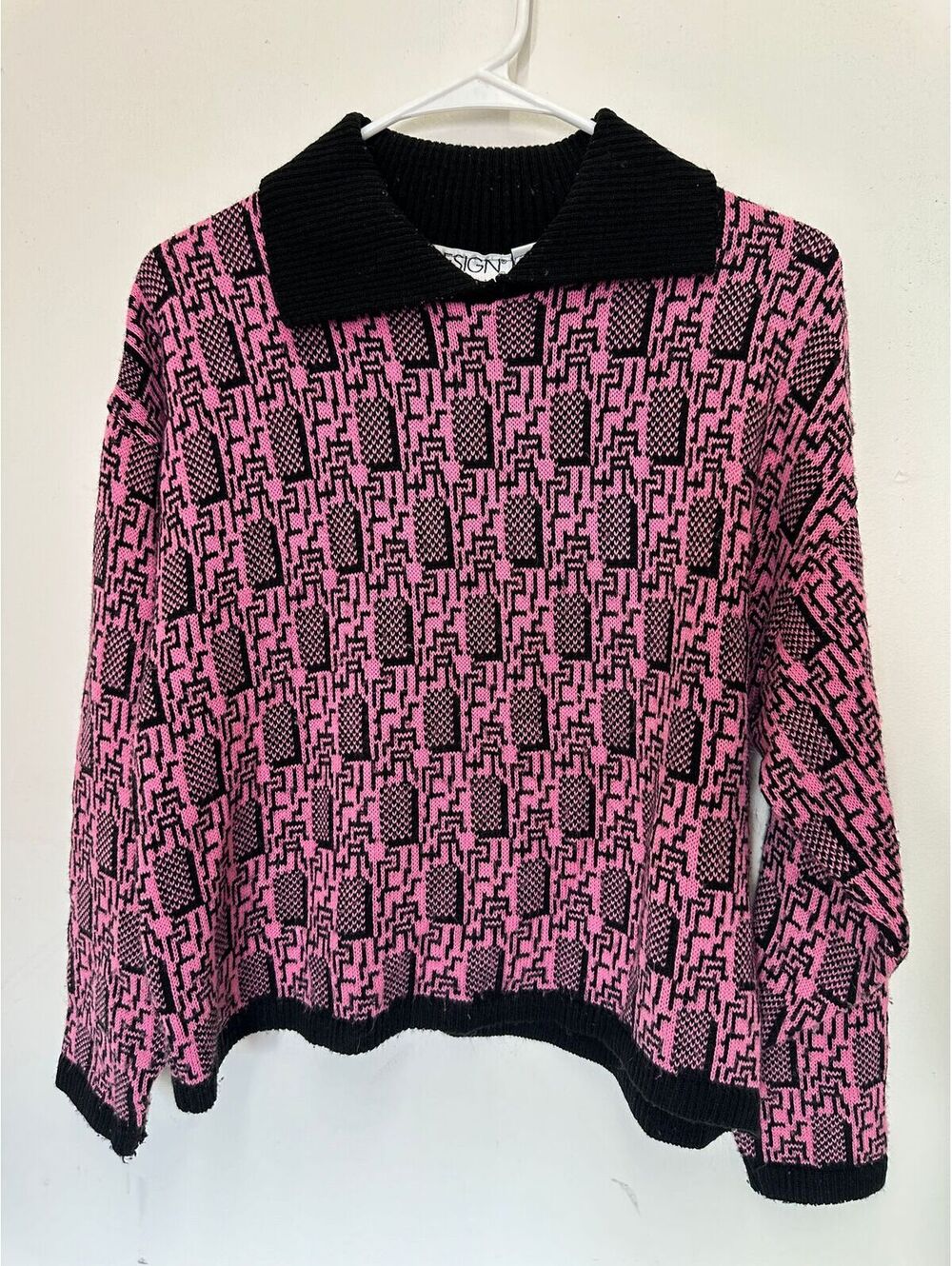 Vintage Pink/Black Sweater - Picture 1 of 6